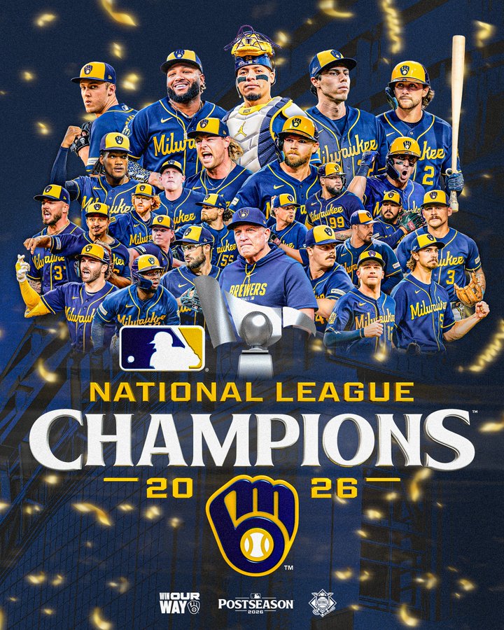 Los Brewers se confirmaron como los sorpresivos campeones de ela Liga Nacional tras barrer a los bicampeones Dodgers