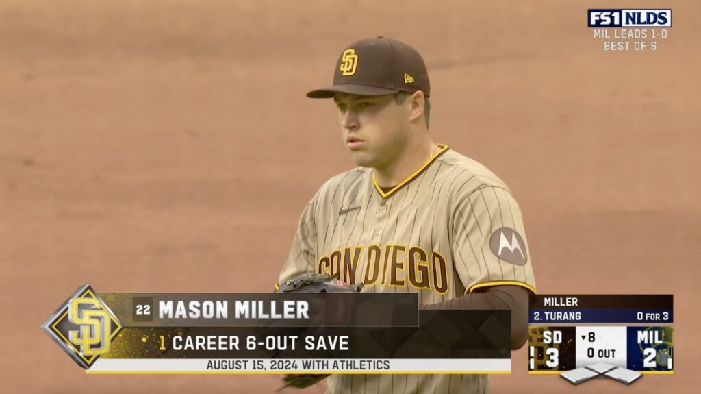 Miller solo tenía un juego de experiencia en playoffs obligado a sacar seis outs